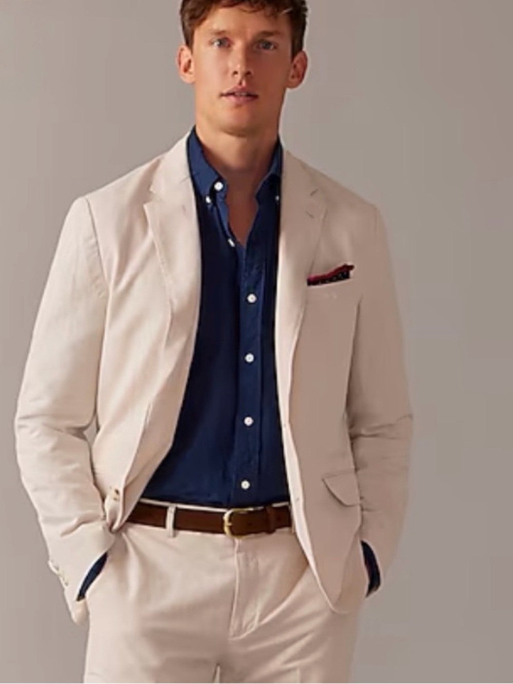 J. Crew Ludlow Slim-fit unstructured suit jacket Irish cotton-linen blend AU428